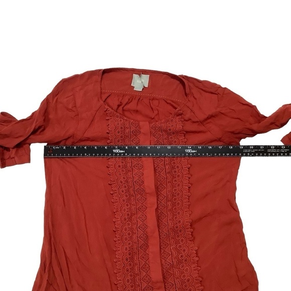 Maeve Boho Blouse Sz 6 Red Orange - Picture 8 of 9